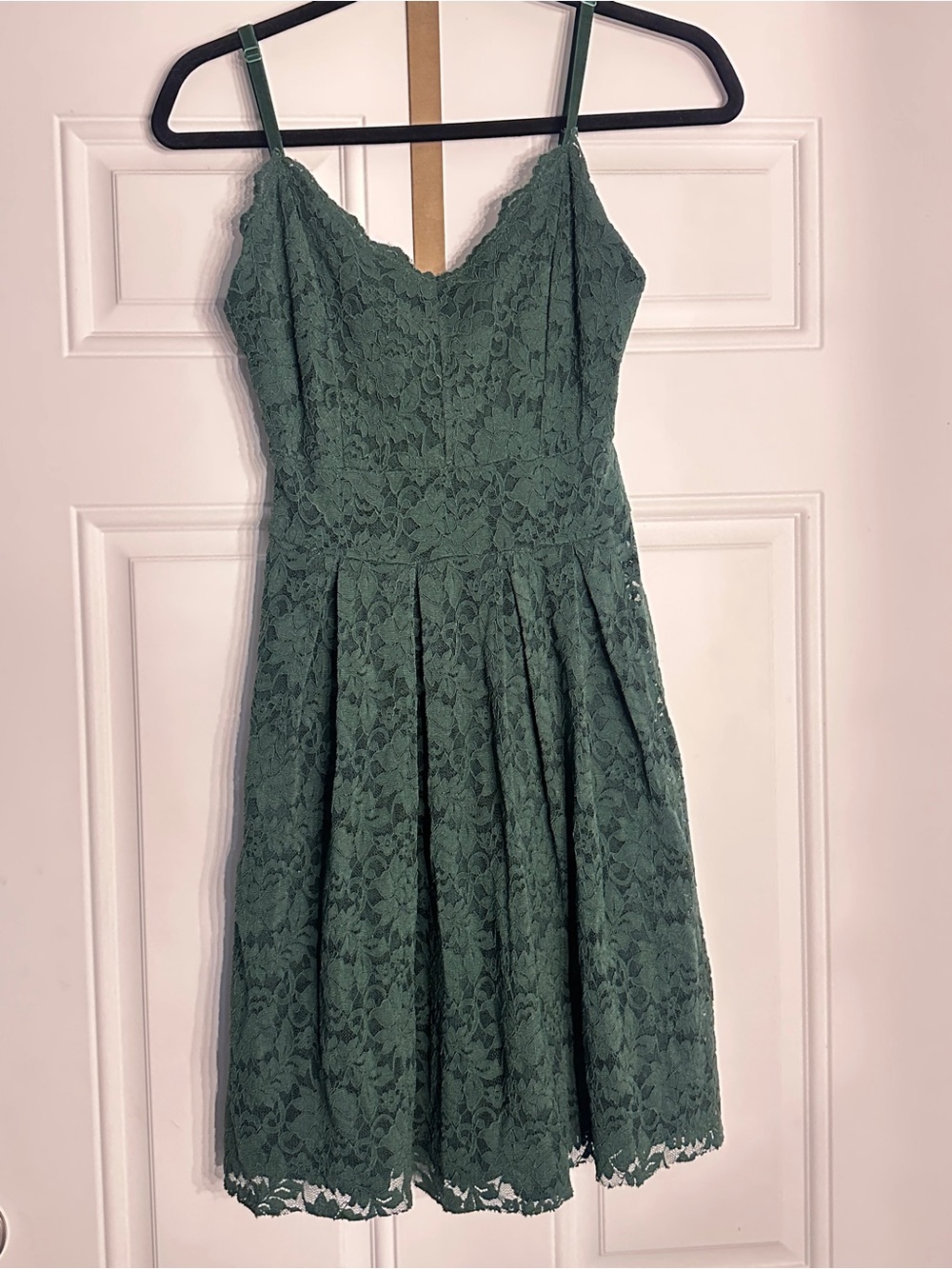 Homecoming Green Lace Fit-and-Flare Spaghetti Strap Dress size small